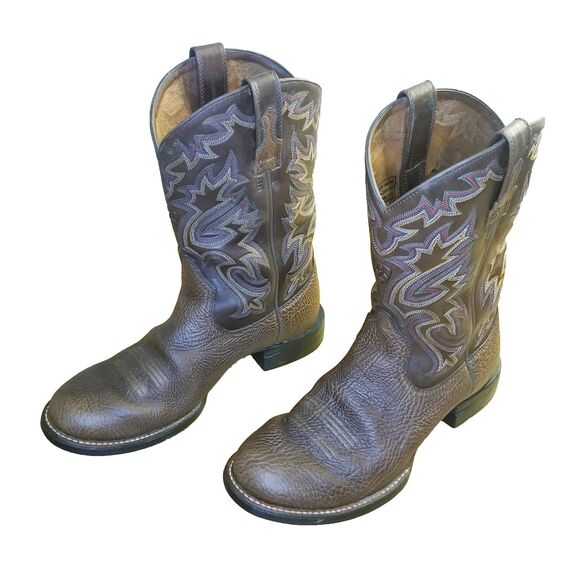 Ariat Other - Ariat Cobalt XR Pro Boots Men's Size 8 Brown Leather Embroidered Cowboy 38549